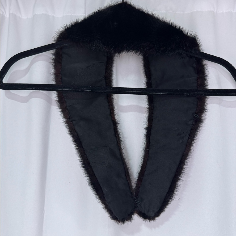 Vintage Black Mink Fur Stole Scarf Wrap One Size Classic Evening - Picture 4 of 4